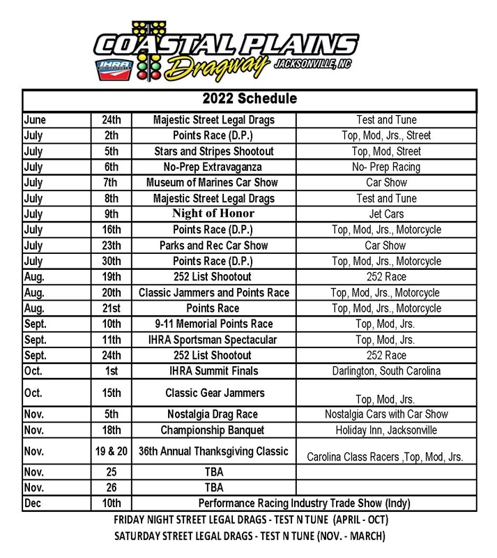 Coastal Plains Dragway   Remaing Schedule2 